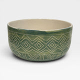 Soup Bowl, carved - green