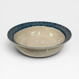 Pasta Bowl, carved - blue