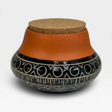 Jar with Cork Lid - black and orange