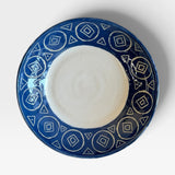 Dish, SM - blue carved rim