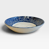 Dish, SM - blue carved rim