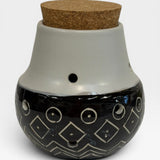 Garlic Keeper with Cork Lid - black & grey