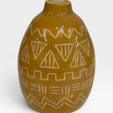 Bud Vase, carved - sepia