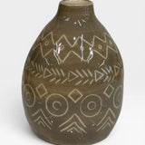 Bud Vase, carved - gray