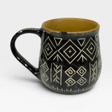 Mug, carved  - black and gold