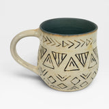 Mug, carved  - bone and slate