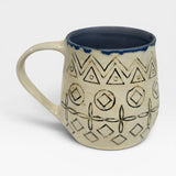 Mug, carved  - bone and lavender