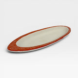Oval Platter, carved - orange
