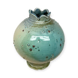 Vase - teal with skulls